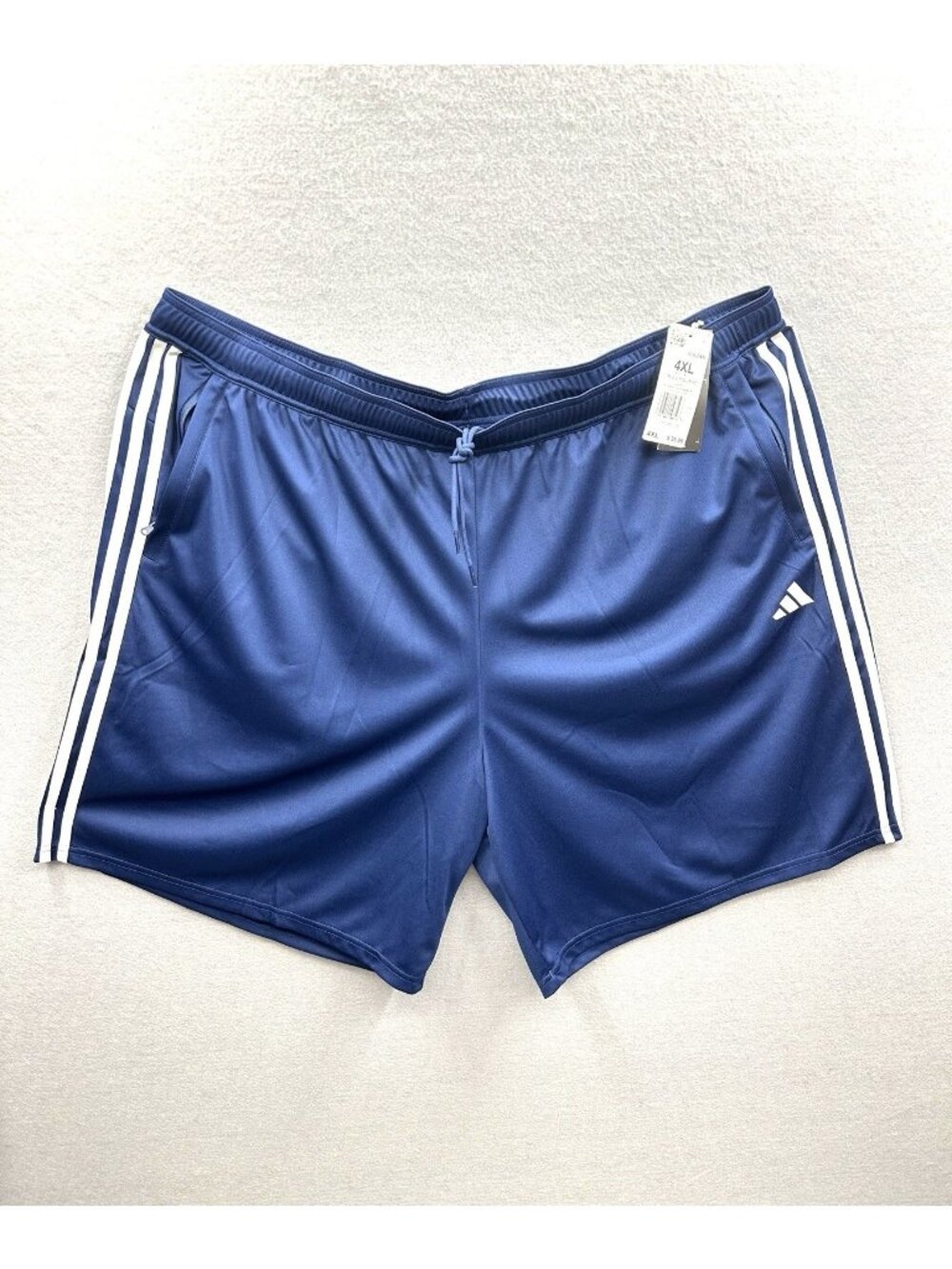 Adidas Athletic Shorts Mens Size 4XL Navy Blue White Classic 3-Stripes Gym Sport